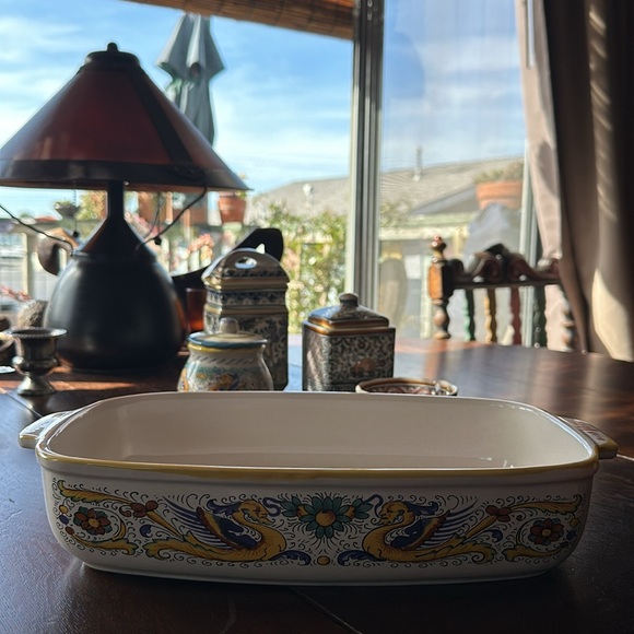 🇮🇹 Deruta Ceramiche hand painted Italian stoneware, 12.5” rectangle cookware - Picture 2 of 16